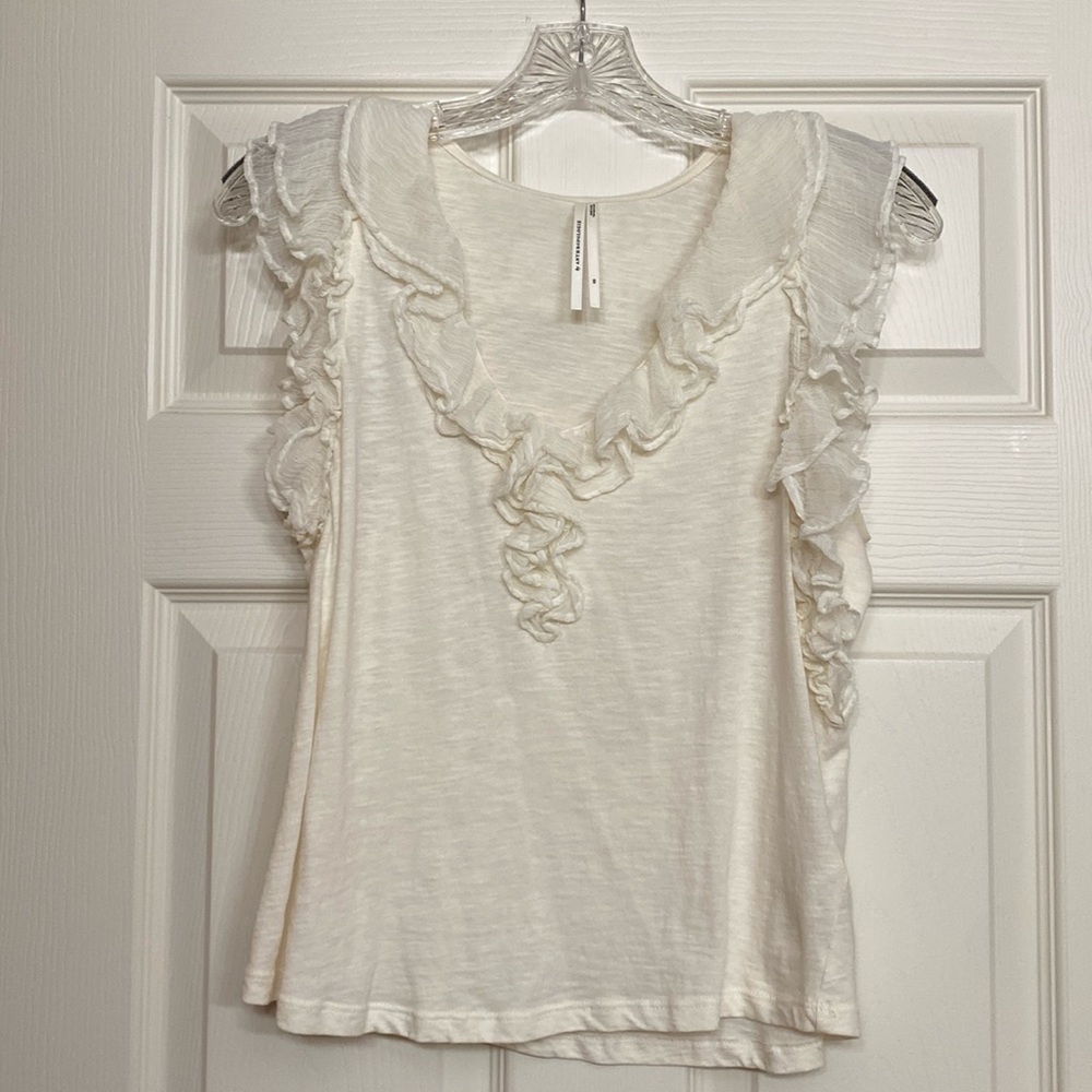 Anthropologie Sweet Ruffle Tee XS